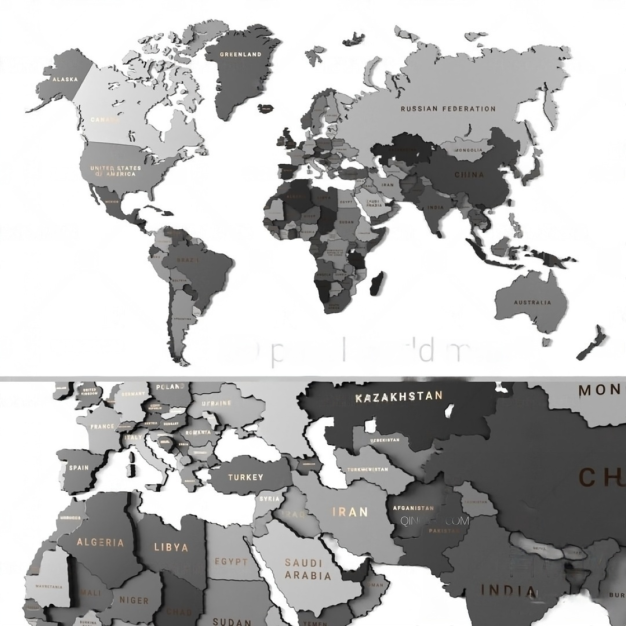 世界地图3D模型